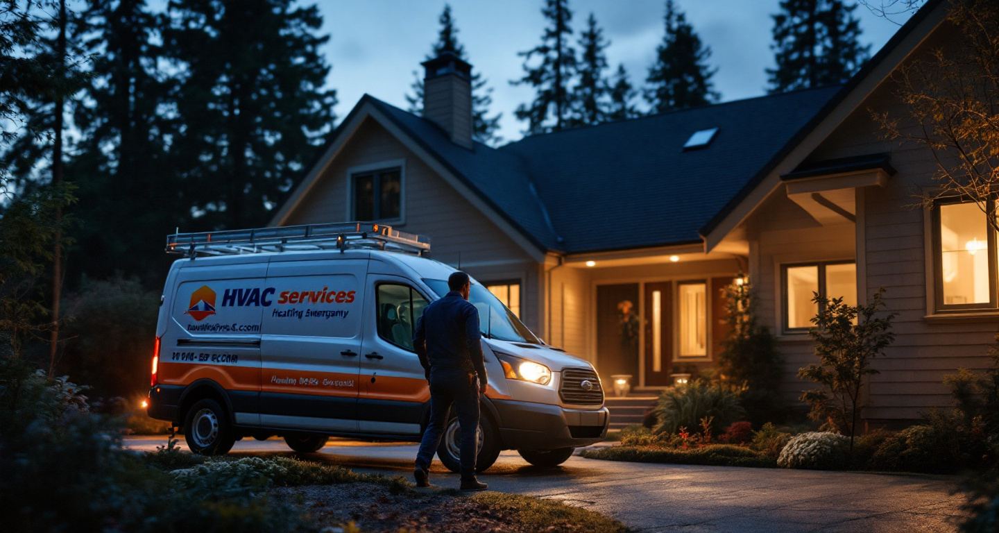 HVAC technician responding to a home heating or cooling emergency